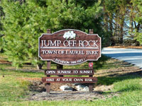 Jump Off Rock Welcome Sign